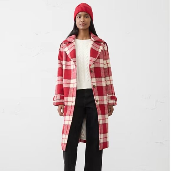 Banana Republic Factory Jackets & Blazers - Gorgeous Red Plaid Banana Republic Factory Coat- Size M